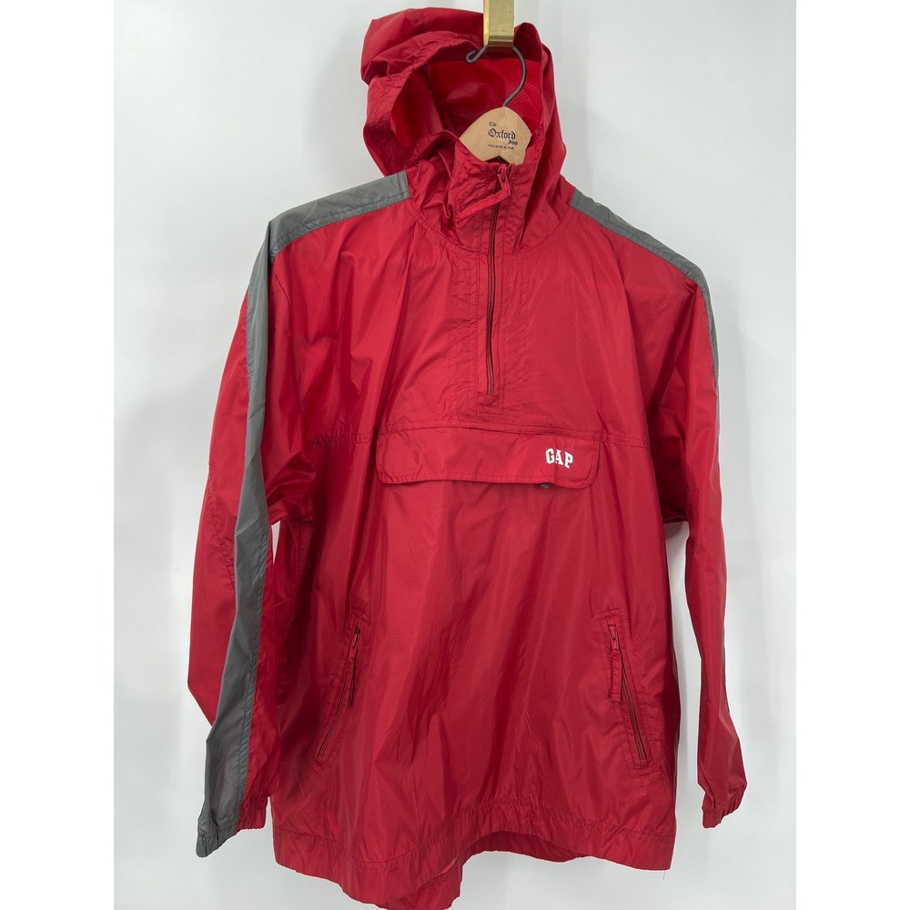 Vintage Gap Kids Red Anorak Windbreaker Pullover Jacket XXL Y2K Nylon